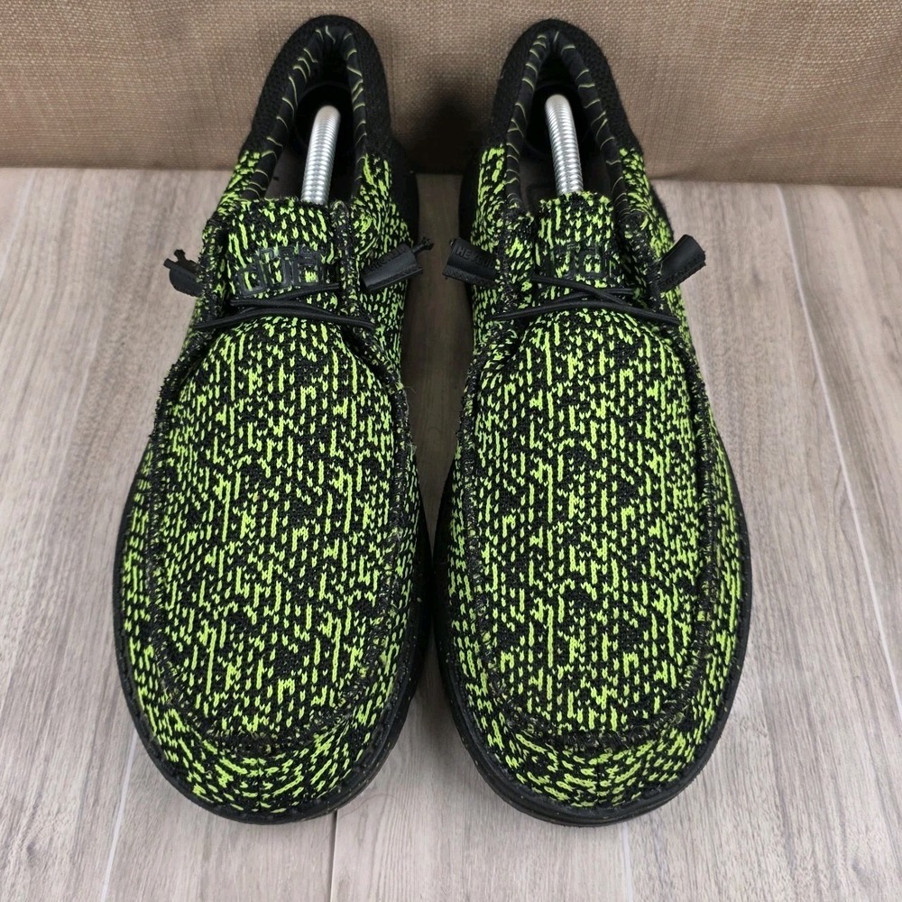 Hey Dude Wally Funk Yield Mens 11 Green Black Slip On Casual Sneakers Shoes